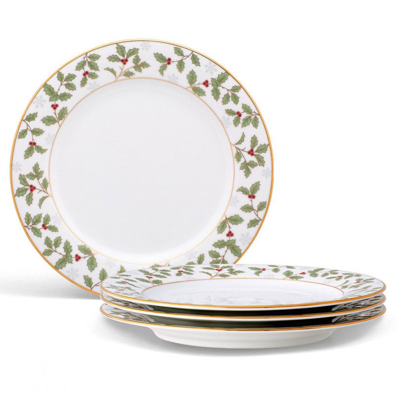 Holly and Berry Gold Salad Plate Set of 4