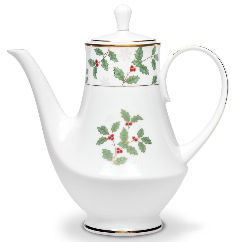 Holly and Berry Gold Coffee Server