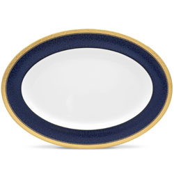 Odessa Cobalt Gold Oval Platter 16in.