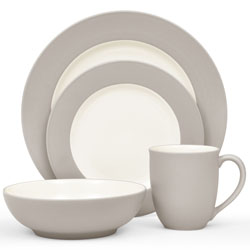 A photo of Colorwave Sand 4pc Place Setting, Rim