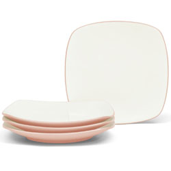 Colorwave Pink Square Salad Plate Set of 4