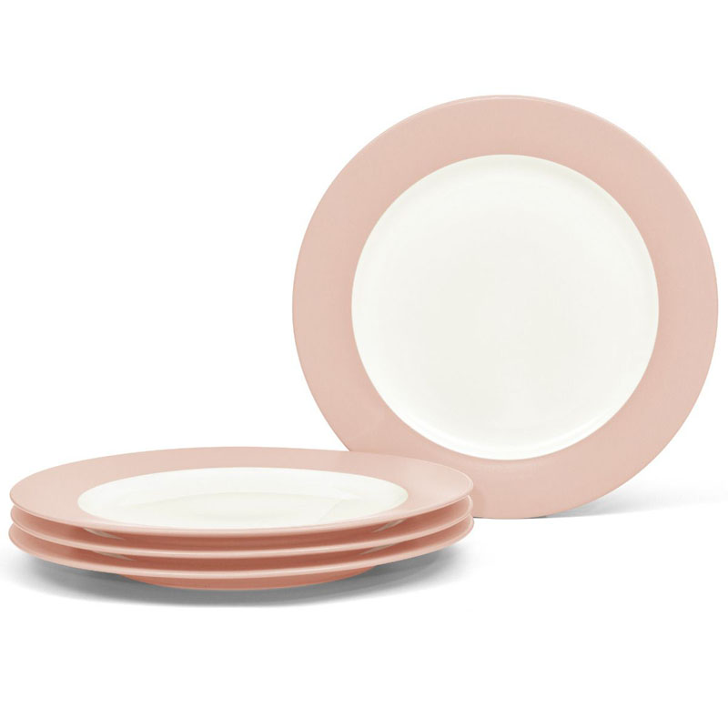 Colorwave Pink Rim Dinner Plate Set of 4