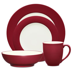 A photo of Colorwave Raspberry 4pc Place Setting, Rim Plates