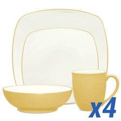 Colorwave Mustard 16pc Service for 4, Square