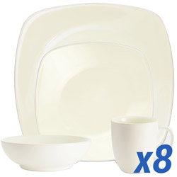 Colorwave White 32pc Service for 8, Square