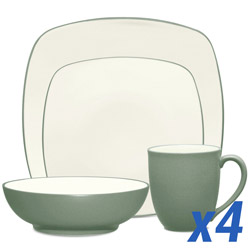 Colorwave Green 16pc Service for 4, Square