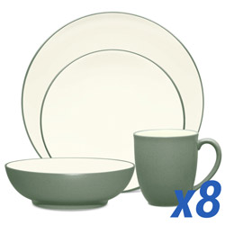 A photo of Colorwave Green 32pc Set, Service for 8, Coupe