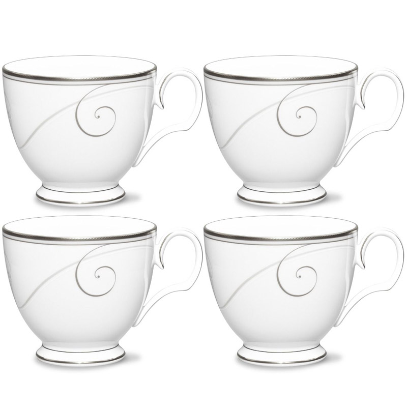 Platinum Wave Cup Set of 4