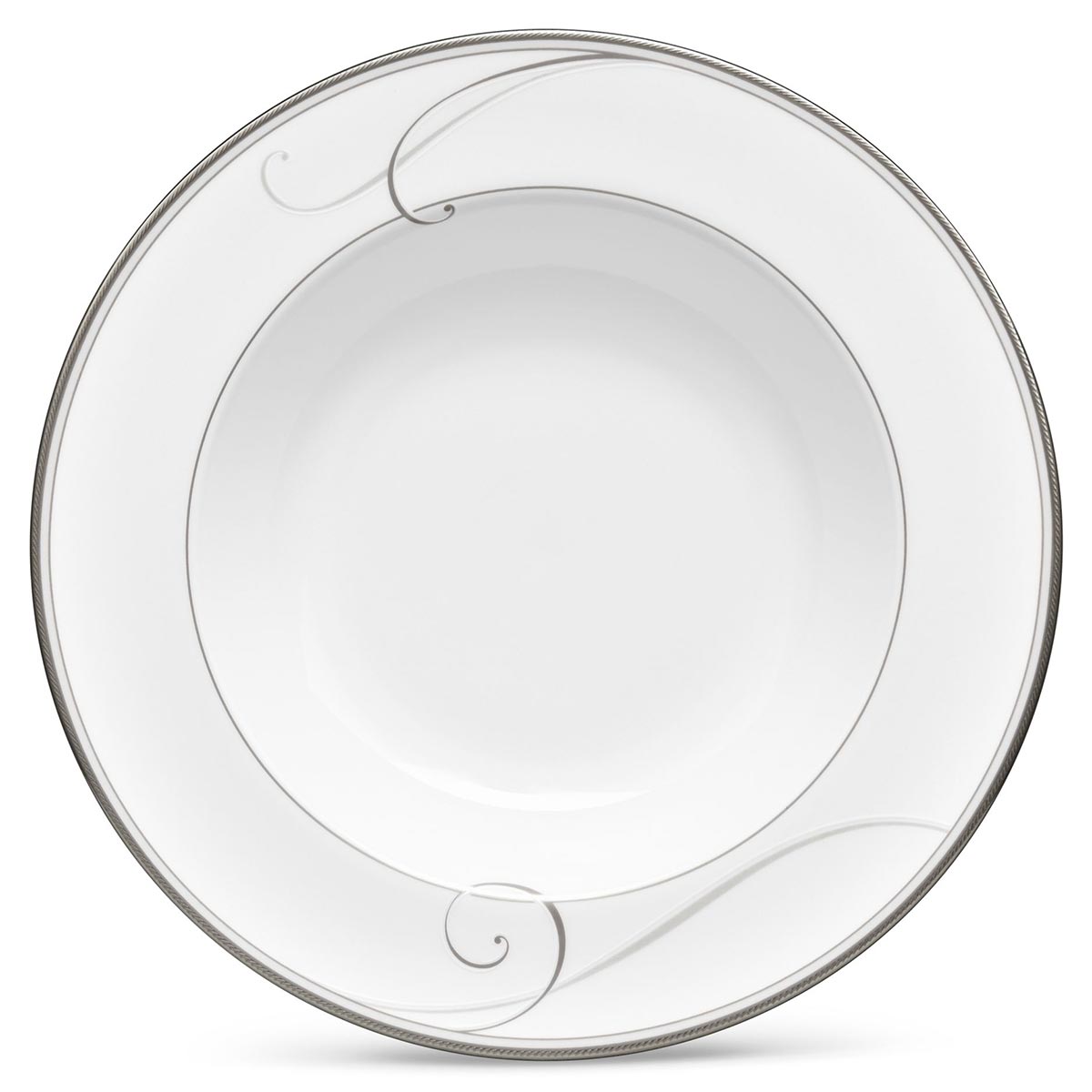 Platinum Wave Soup Bowl with Rim