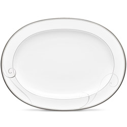 Platinum Wave Oval Platter, 14in.
