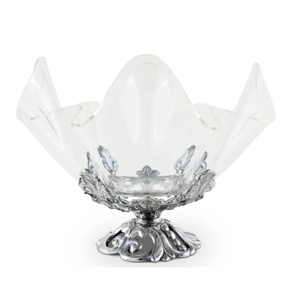 Fleur-De-Lis Stand Acrylic Bowl