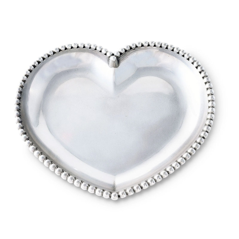 Engravable Beaded Heart Tray
