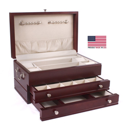 A photo of First Lady Two Drawer Jewelry Chest, Mahogany