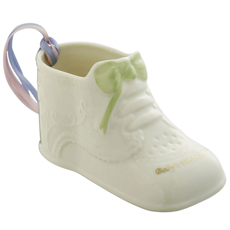 porcelain baby shoe ornament