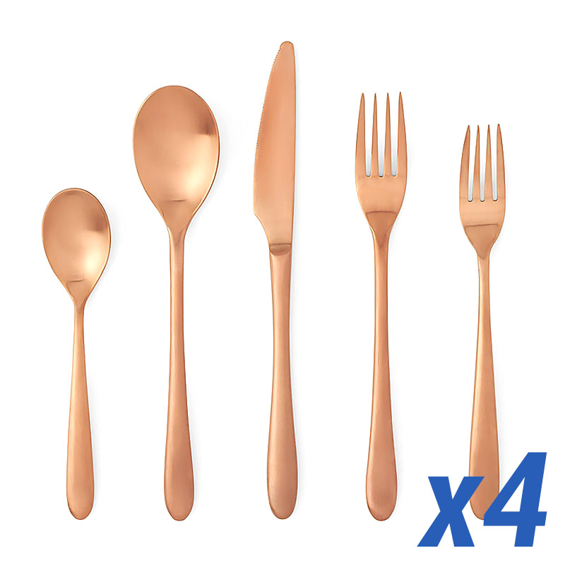 Alba Rose Gold 20 Piece Service for 4