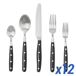 A photo of Jones Black 60 Piece Service for 12