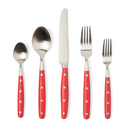 A photo of Jones Red 5 Piece Place Setting