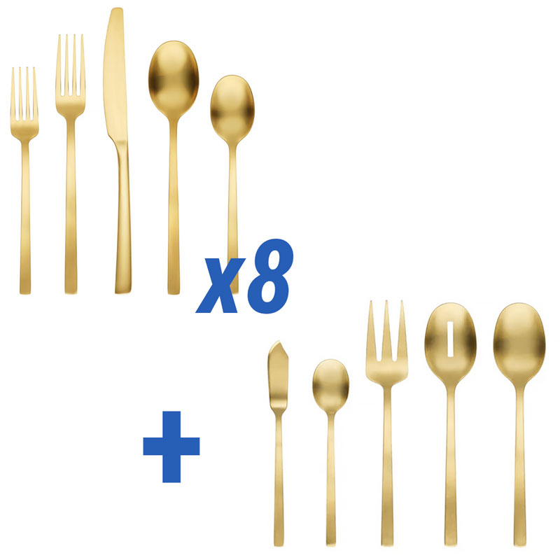 Beacon Gold Satin 45 Piece Service for 8