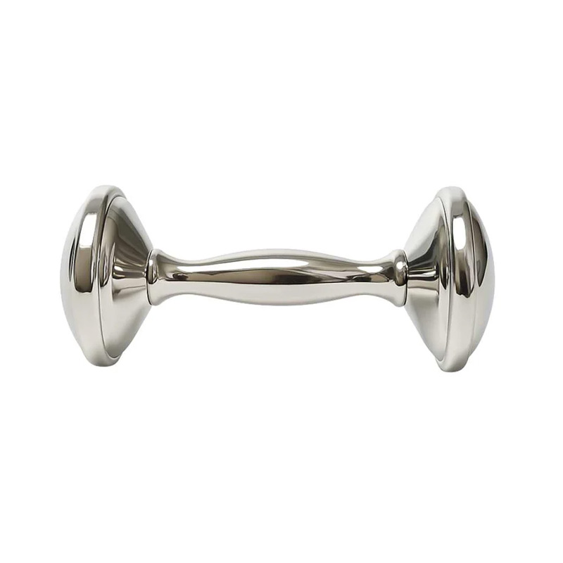 Dumbell Baby Rattle, Nickel Plate
