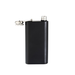 A photo of Pocket Flask, 6oz Black Stainless Steel, Bright Finish