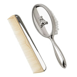 Nickel Plated Brush & Comb Set