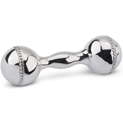 A photo of Pearls Dumbbell Rattle, 3.5 inch Cunill Sterling