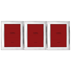 Tiffany Plain Triple Frame, 4x6, Silver Plate