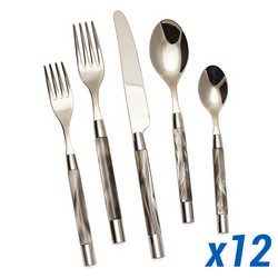 A photo of Conty Grey 60pc Service for 12