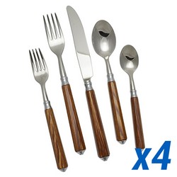 A photo of Galaxie Wood 20pc Service for 4