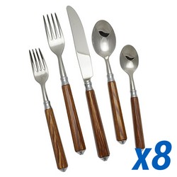 A photo of Galaxie Wood 40pc Service for 8
