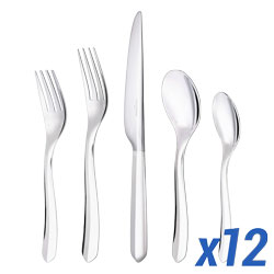 A photo of Christofle Infini 60pc Service for 12, Silverplate