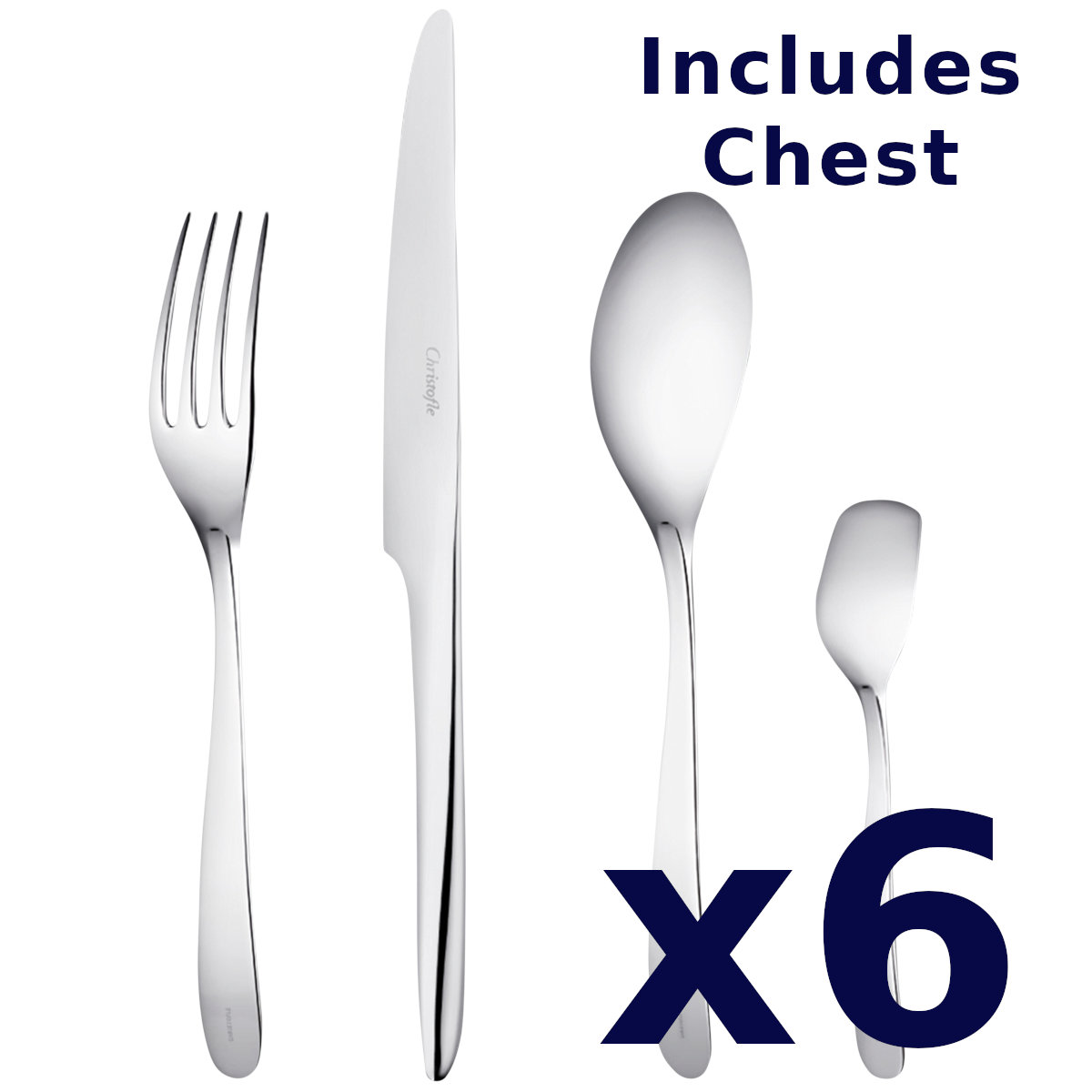 L' ame De Christofle 24pc Service for 6 with Chest