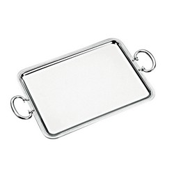 A photo of Large Rectangular Serving Tray with Handles, 20.8  x 16.5 