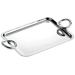 A photo of Christofle Vertigo Silver-Plated Tray, 10.2  x 7.8 