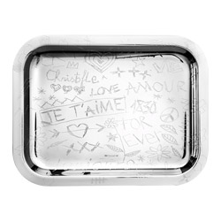 Graffiti Silver-Plated Rectangular Tray - 10 x 8 in