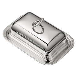 Vertigo Silver Plated Butter Dish with Lid