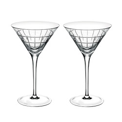 Graphik Set of 2 Crystal Martini Glasses