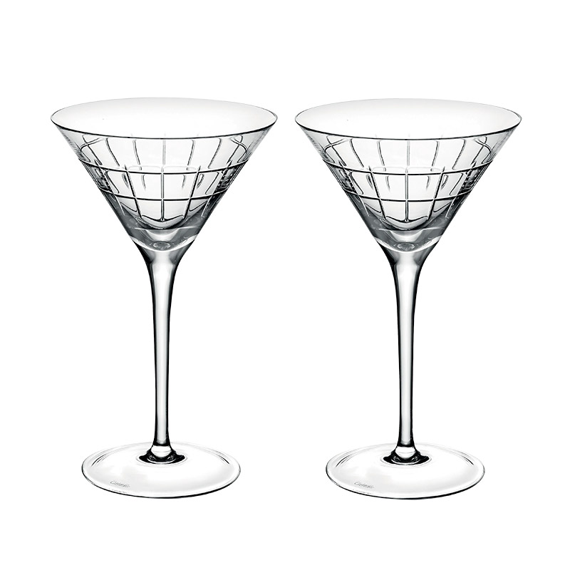 Graphik Set of 2 Crystal Martini Glasses