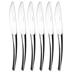 XY Mirror Dessert Knife, Solid Handle, Set of 6
