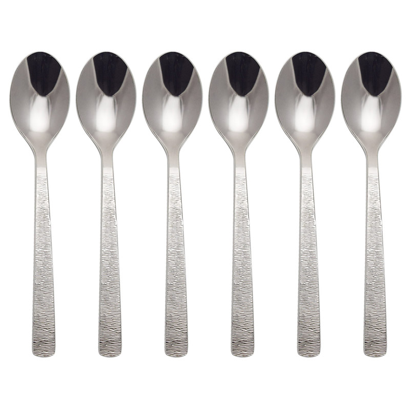 Astree Cisele Dessert Spoon, 7-5/16", Set of 6