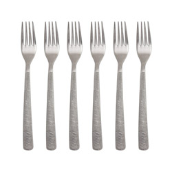 Astree Cisele Dessert Fork, 7-5/16in., Set of 6