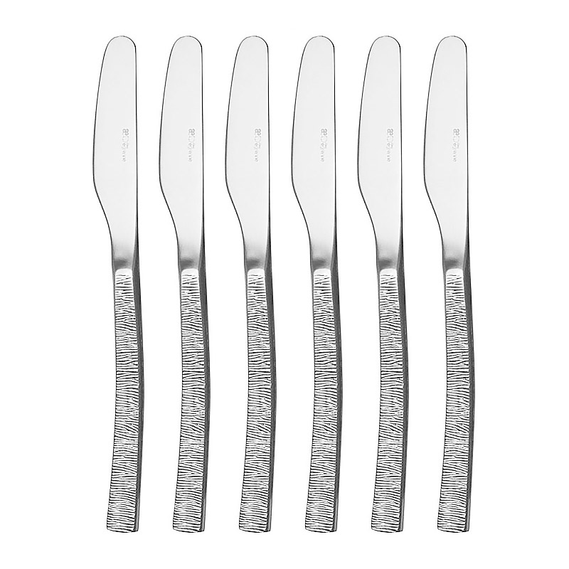Astree Cisele Butter Knife, Solid Handle, 7-5/8", Set of 6
