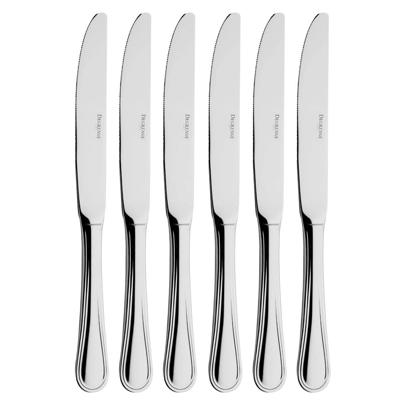 Confidence Mirror  Dessert Knife, Solid Handle, 8-1/8", Set of 6