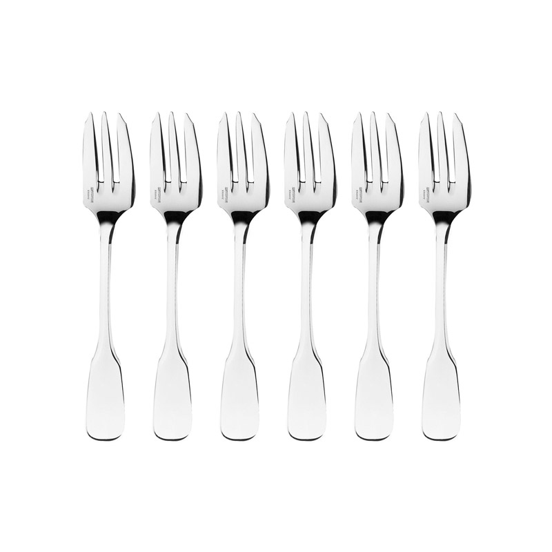 Lutece Mirror Pastry Fork, Set of 6