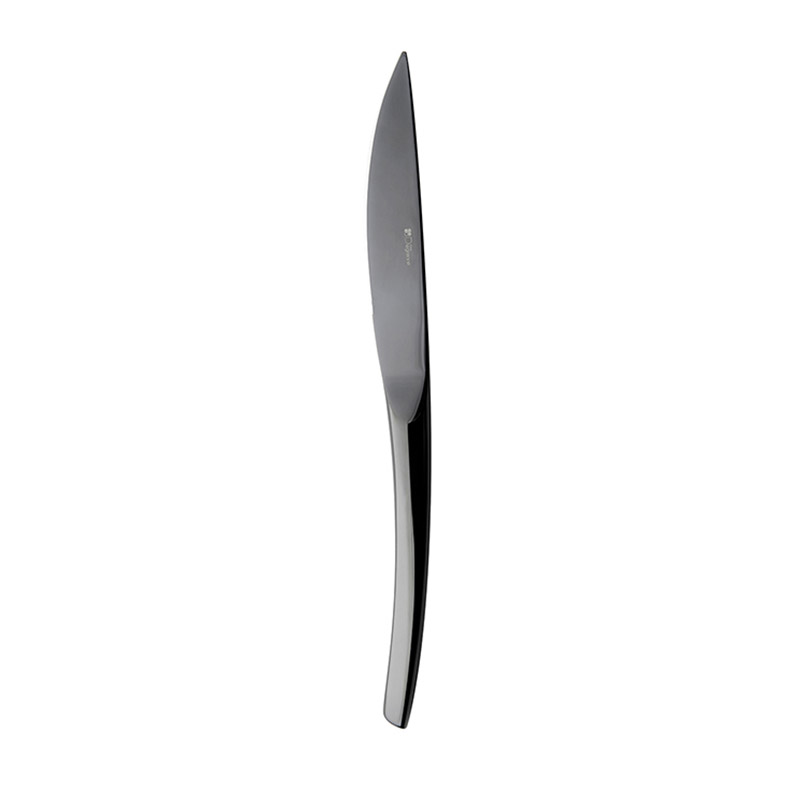 XY Black Table Knife, Solid Handle