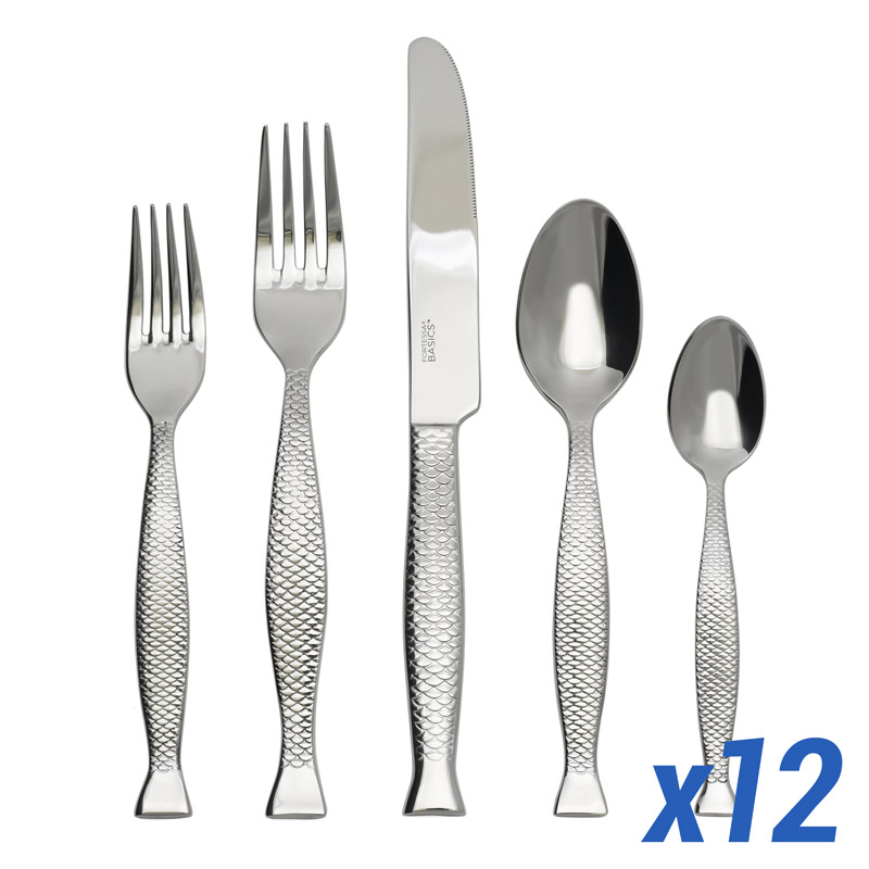 60 Pcs Black Flatware Set Stainless Steel Silverware Set, Service for 12