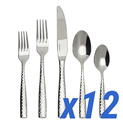A photo of Lucca Faceted 65pc Service for 12, No Stamp