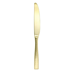 Lucca Faceted Gold Table Knife, Solid Handle