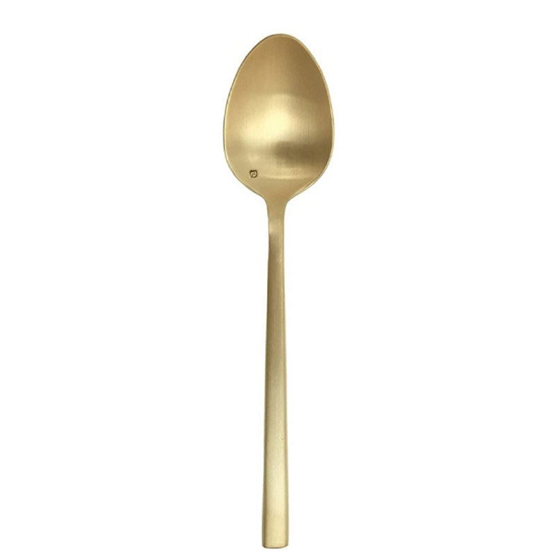 Arezzo Brushed Gold Dessert Spoon with Stamp
