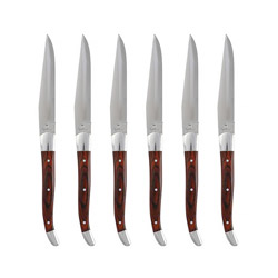 Proven&ccedil;al Dark Wood Steak Knives, Non-Serrated, Set of 6